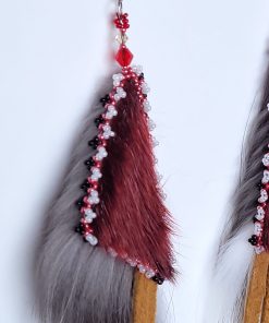 Red Seal Silver Fox Geometric Earrings_Taalrumiq_Christina King_03