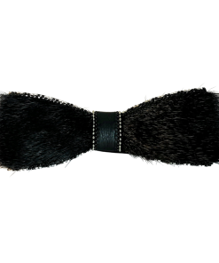 Black Sealskin Bowtie with alternating beads color by Christina King - Taalrumiq (2)