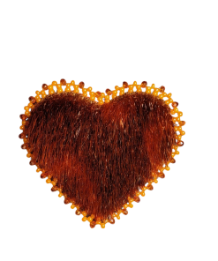 Épinglette cœur de solidarité en peau de phoque #20