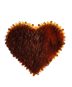 Épinglette cœur de solidarité en peau de phoque #22