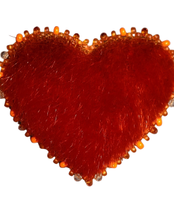 Épinglette cœur de solidarité en peau de phoque #24