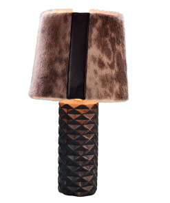 Black Lamp with Sealskin Lampshade