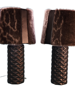 Alternative view of Black Lamp with Sealskin Lampshade