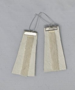 White Bison Earrings with White Sealskin Strip