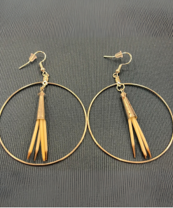 Porcupine Quills Earrings with Hoops