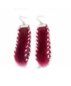 Sealskin Hoop Earrings with Beaded Edge