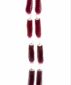 Alternative view of Sealskin Hoop Earrings with Beaded Edge