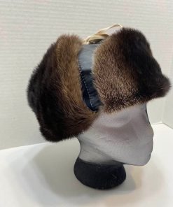 Alternative view of Otter and Leather Trapper Style Hats (Made to Order)