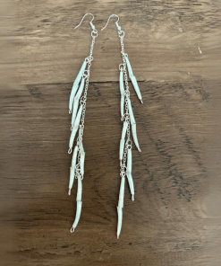 Dentalium Shell Earrings (Aqua)