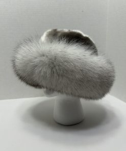 Ladies Sealskin Bucket Hat with White Fox Fur (Made to Order)