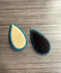 Harp Seal & Muskox Leather Beaded Earrings