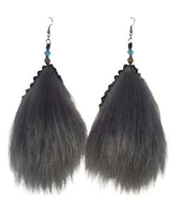 Blue Seal Tear drop Grey Fox GeometricTrim Earrings_Taalrumiq_Christina King_02