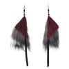 Red Sealskin Silver Fox Dangles Earrings_Taalrumiq_Christina King_01