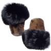 Bambi Amos Seal Skin Fox Fur Mittens