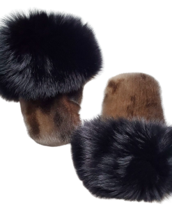 Bambi Amos Seal Skin Fox Fur Mittens