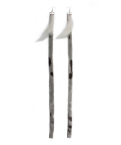 Natural Sealskin and Polar Bear Fur Earrings