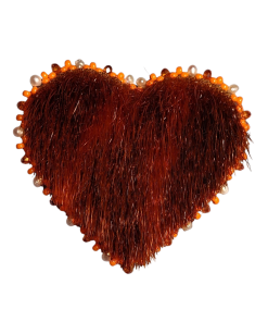 Épinglette cœur de solidarité en peau de phoque #25