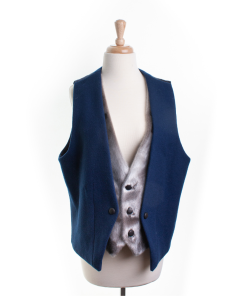 (SOLD)Blue Cashmere Vest with Sealskin Insert