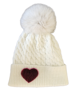 Fox Pom Toque with Sealskin Adornment