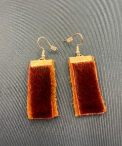 Hide Earrings with Dyed Red Sealskin