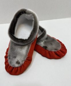 Alternative view of Sealskin Tongue and Moosehide Slippers (Made to Order)