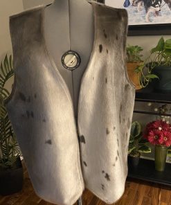 Mens Sealskin Vest with Leather Back  (Made to Order)