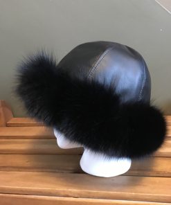 Alternative view of Leather Hat with Fox Fur (Made to Order)