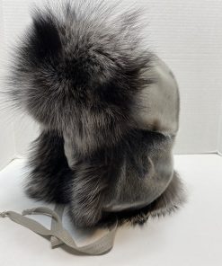 Alternative view of Sealskin and Silver Fox Trappers Hat (Made to Order)