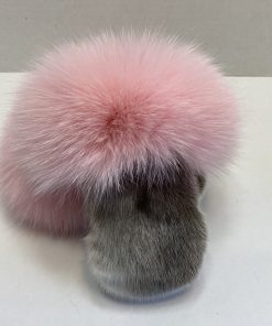 Curved Sealskin Mitts (Pink Cuff)
