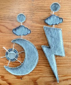 Alternative view of Big and Boujee Natural Sealskin Earrings