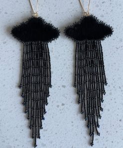 Alternative view of Goth Dreams: Black Sealskin Earrings