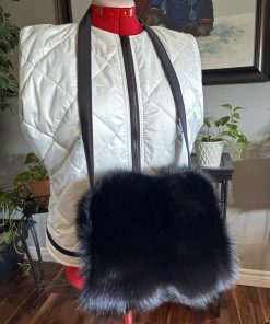 Black Fox Fur Hand Muff (Made to Order)